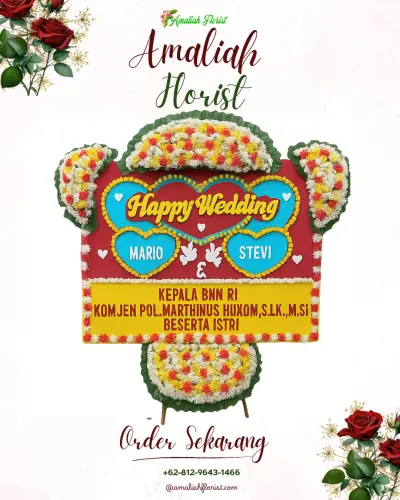 Karangan Papan Bunga Pernikahan di Nagraksari